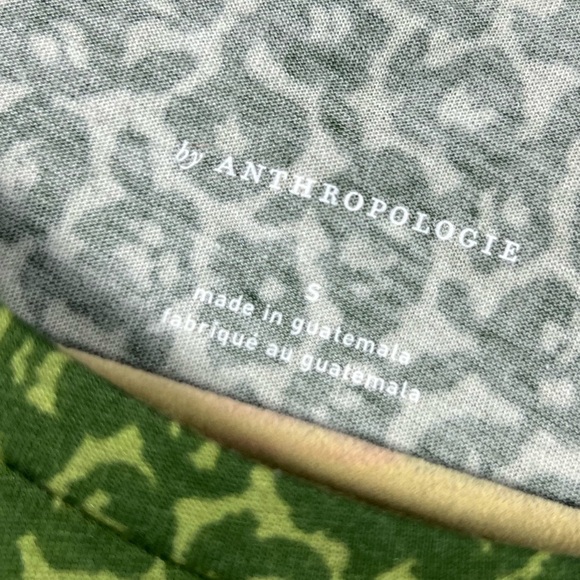 NWT Anthropologie By Anthropologie Draped Tee Green Motif Small - Picture 6 of 7